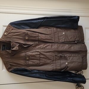 Le Chateau Utility Jacket with Brown and Black Contrast LG